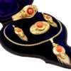 Coral Diamond Gold Jewellery Set