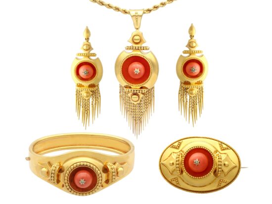 Antique Coral Jewellery Set