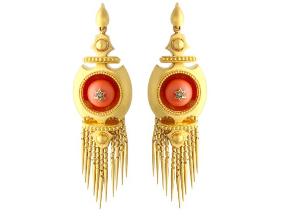 Victorian Coral Earrings