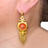 Victorian Coral Earrings In Ears