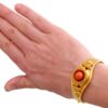 Coral Diamond Bangle On Wrist