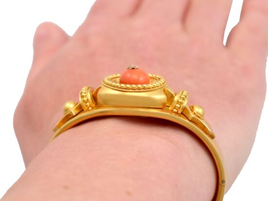 Victorian Gold Bangle On Wrist