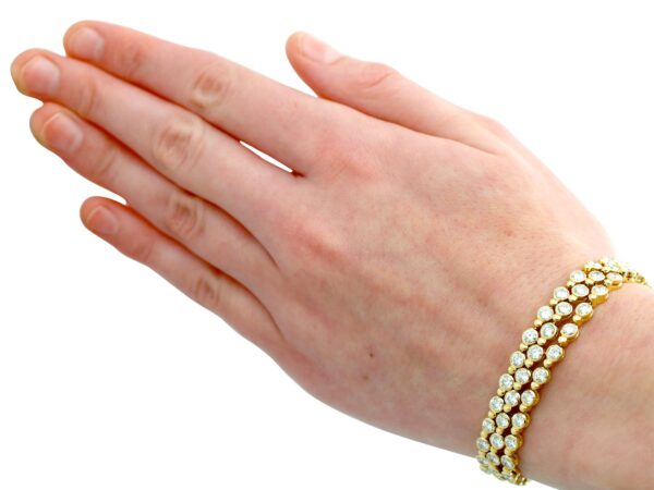 wearing vintage gold diamond bracelet