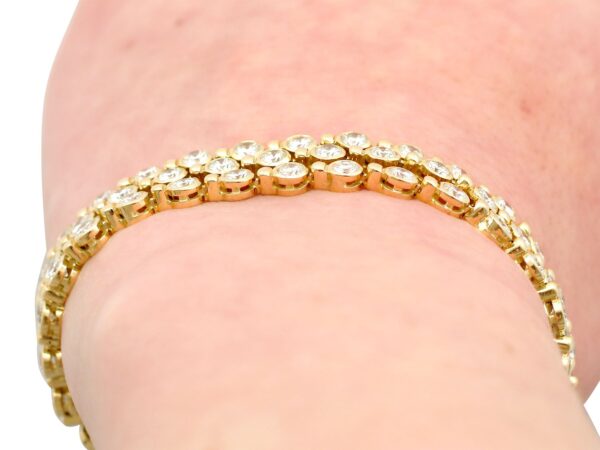 vintage gold diamond bracelet on arm