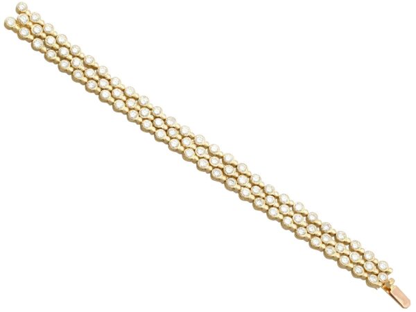 French vintage yellow gold diamond bracelet
