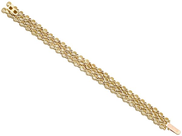 reverse of vintage yellow gold diamond bracelet