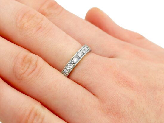 1940s Diamond Full Eternity Ring on hand