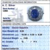 white gold sapphire cocktail ring grading card