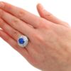 art deco sapphire cocktail ring on hand