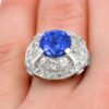 antique diamond sapphire cocktail ring on finger