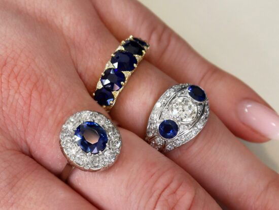 1930's sapphire and diamond cocktail rings