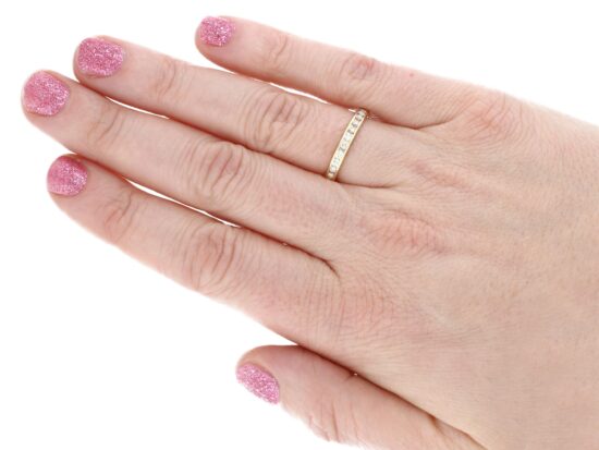 wearing Vintage Gold Eternity Diamond Ring
