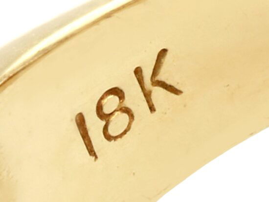Vintage 18ct Yellow Gold Diamond Ring hallmark