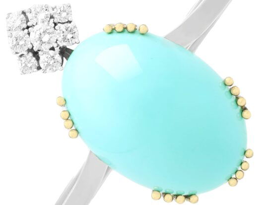 18ct White Gold Turquoise Bangle