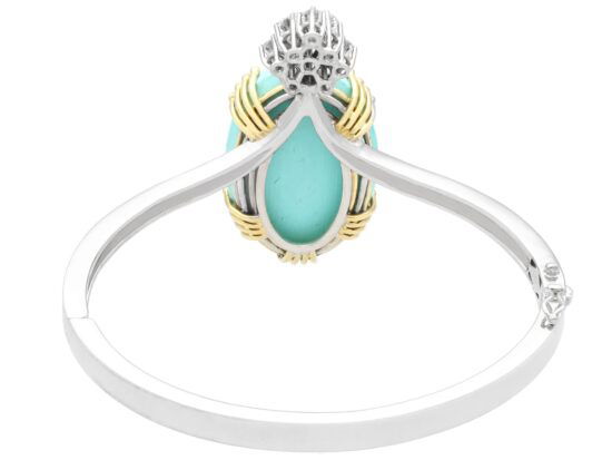Turquoise Gold Bangle Reverse View