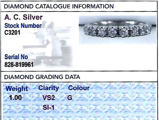 1960s Full Eternity Ring grading card