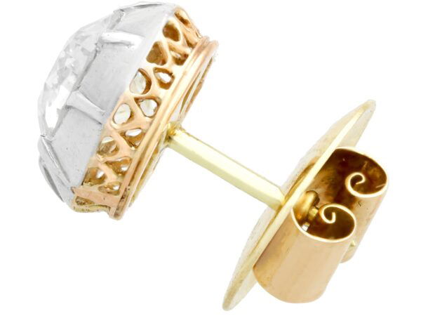 Old European diamond stud earring in gold