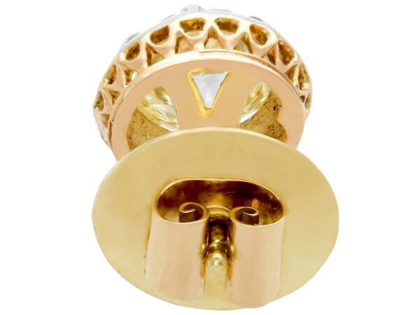 gold Old European diamond stud earring