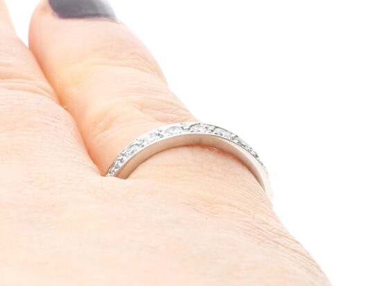 wearing 1960s Full Eternity Ring on finger