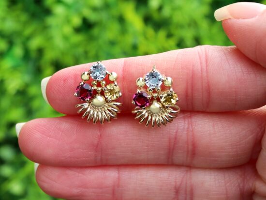 Vintage Gemstone Earrings Product Shot