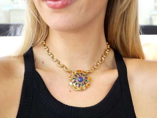 Gemstone Necklace Worn Image