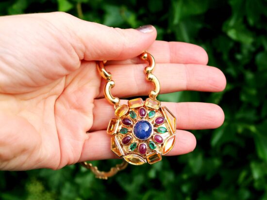 Vintage French Gemstone Necklace