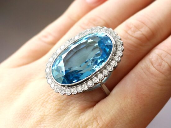 Vintage Aquamarine Ring wearing