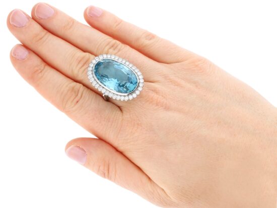 Vintage Aquamarine Ring wearing