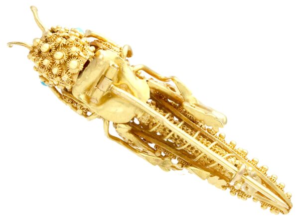 antique yellow gold grasshopper brooch