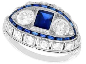 Art Deco sapphire and diamond cocktail ring