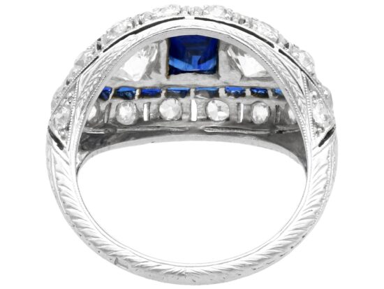 platinum Basaltic sapphire and diamond ring