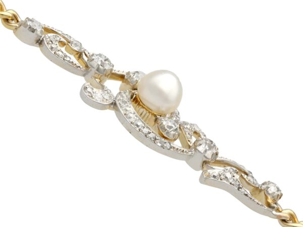 Victorian Pearl Diamond Bracelet Side Angle