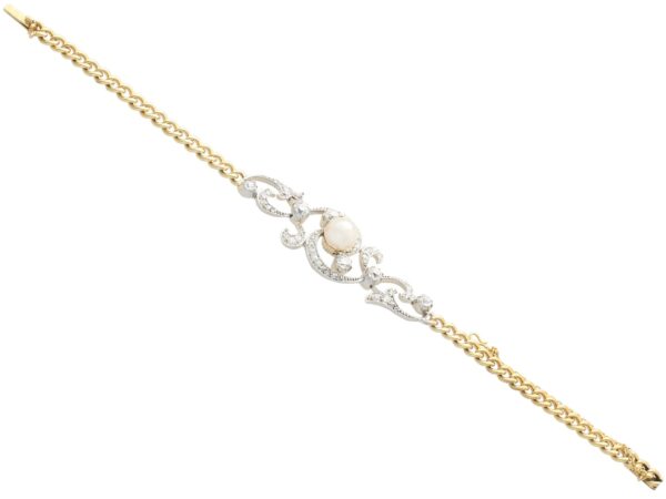 Yellow Gold Diamond Scroll Detail