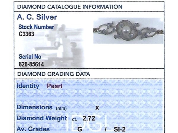 Pearl Diamond Certification Report Included