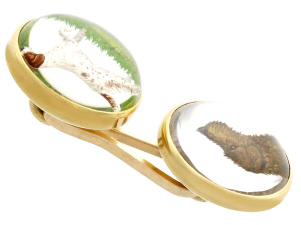 Victorian dog cufflink