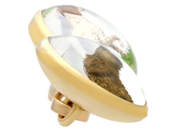 antique gold dog cufflink