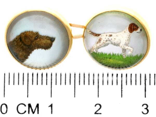 size of antique gold dog cufflink
