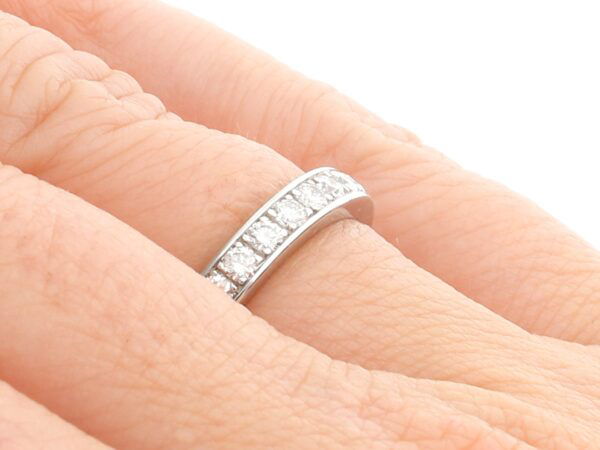 18ct White Gold diamond Eternity Ring on hand