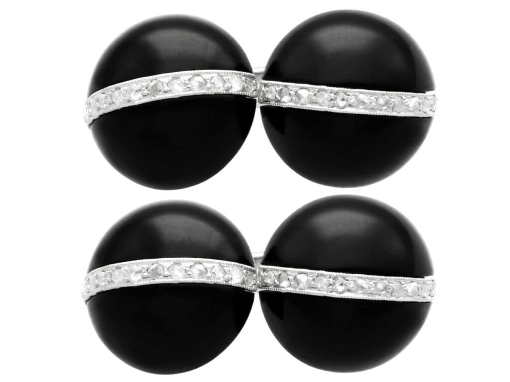 Art Deco onyx diamond cufflinks