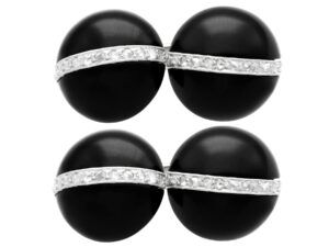 Art Deco onyx diamond cufflinks
