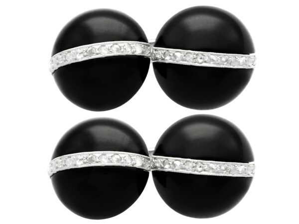 Art Deco onyx diamond cufflinks