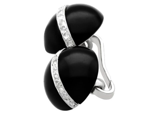 1920s onyx diamond cufflink