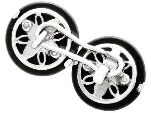back of antique onyx diamond cufflinks