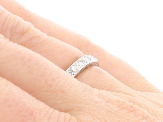 1930s 1.92ct Diamond Eternity Ring on hand