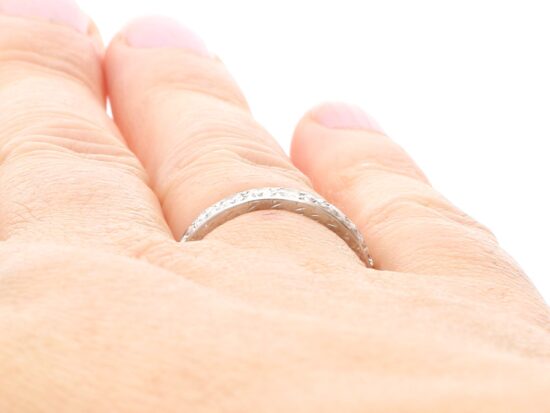 1930s 1.92ct Diamond Eternity Ring on finger