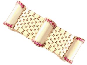 Vintage Ruby 9ct Yellow Gold Bracelet