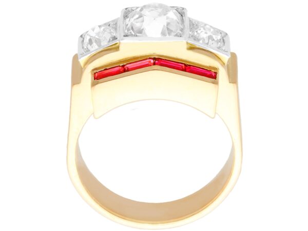 Gold Art Deco Ruby and Diamond Ring
