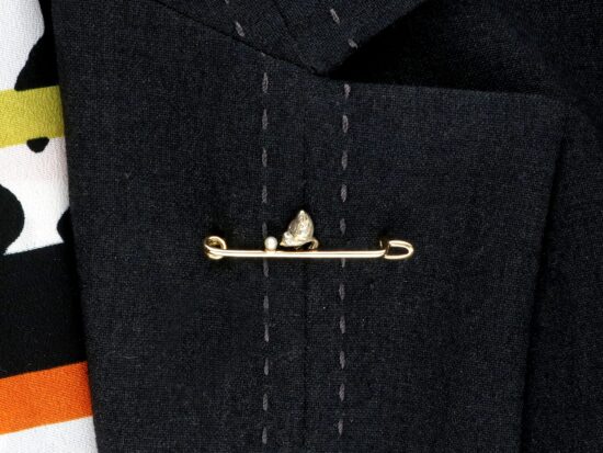 wearing Antique Chick Bar Brooch