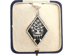 boxed Onyx Panel Pendant with Diamonds