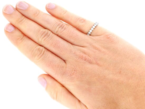 Full Eternity Ring in White Gold 1980s wearing